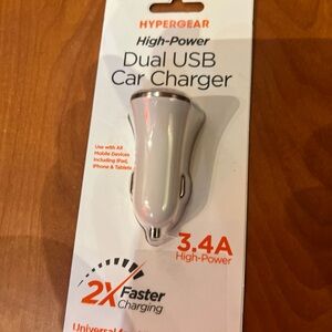 Silver Dual USB Car Charger